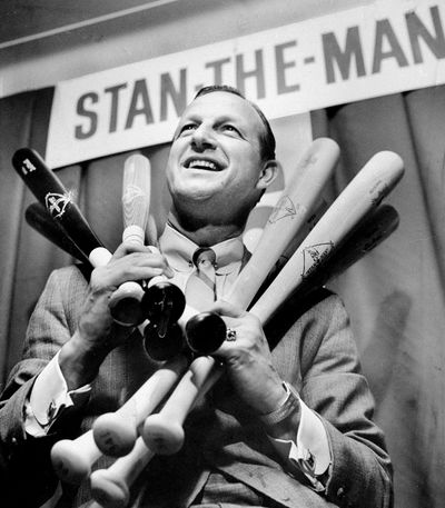 St. Louis Cardinals’ slugger Stan Musial at a sporting goods